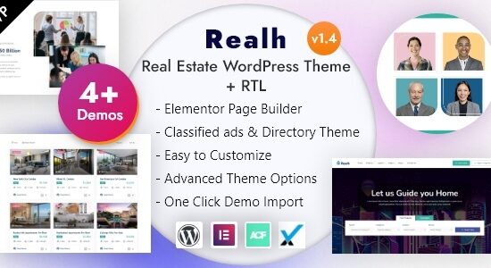 Realh - Chủ đề WordPress Elementor Bất động sản