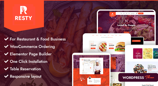 Resty - Chủ đề WordPress WooCommerce cho nhà hàng