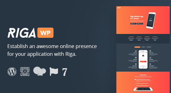 Riga - Chủ đề trang đích WordPress cho ứng dụng di động