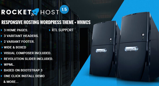 RocketHost - Chủ đề WordPress lưu trữ đáp ứng + WHMCS