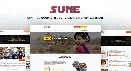 SUNE - Chủ đề WordPress từ thiện / phi lợi nhuận / gây quỹ