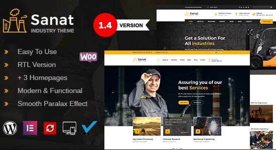 Sanat - Chủ đề WordPress Nhà máy & Công nghiệp