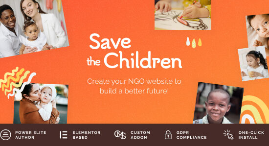 Save the Children - Chủ đề WordPress từ thiện với các khoản quyên góp