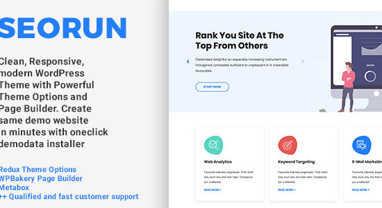 Seorun -  Simple Onepage Digital Marketing WordPress Theme