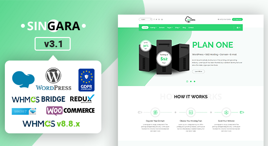 Singara - Lưu trữ đa năng với chủ đề WordPress WHMCS