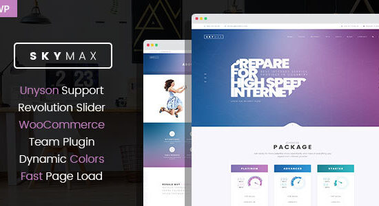 SkyMax - Công ty công nghệ Internet và viễn thông WordPress theme