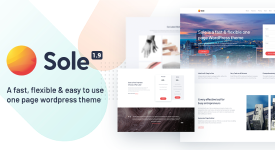Sole - Chủ đề WordPress một trang