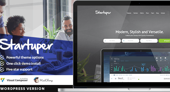 Startuper - Trang đích khởi nghiệp WordPress