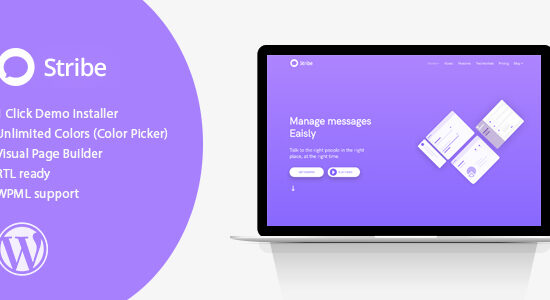 Stribe - Chủ đề WordPress cho trang đích ứng dụng