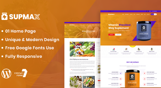 Supmax - Chủ đề WordPress về Sức khỏe & Thực phẩm bổ sung