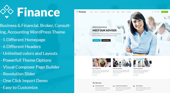 Tài chính - Kinh doanh & Tài chính, Môi giới, Tư vấn, Kế toán Theme WordPress