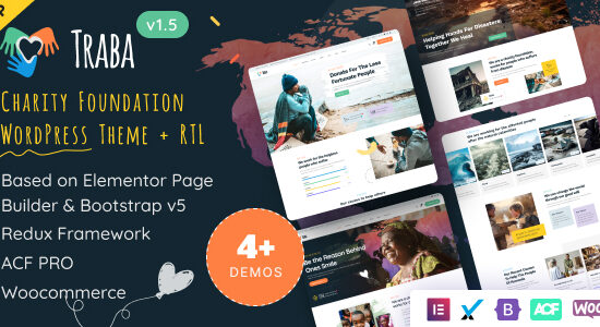 Traba - Chủ đề WordPress Elementor cho Quỹ từ thiện & Quyên góp