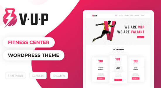 VUP - Chủ đề WordPress cho Trung tâm thể dục