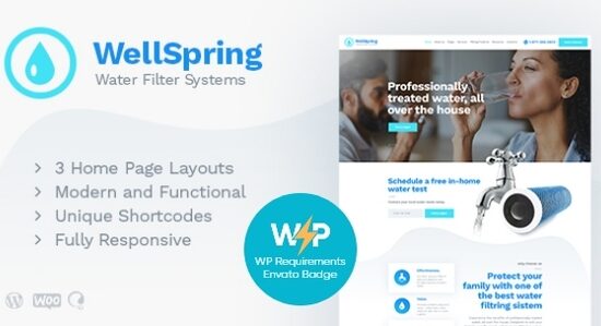 WellSpring | Aqua Filters & Drinking Water Delivery WordPress Theme