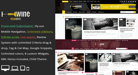 Wine Masonry - Đánh giá & Gửi chủ đề WordPress Front-end