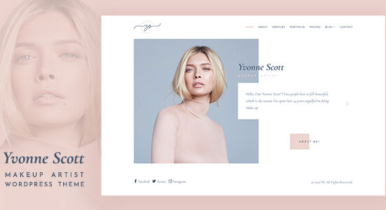 Yvonne - Chủ đề WordPress dành cho nghệ sĩ trang điểm
