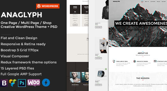 ANAGLYPH - Chủ đề WordPress một trang / nhiều trang