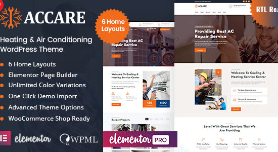 Accare - Chủ đề WordPress điều hòa không khí