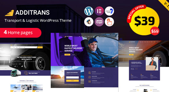 Additrans - Chủ đề WordPress về Vận tải và Hậu cần