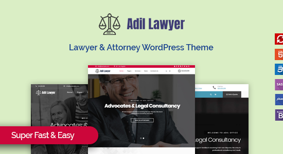 Adil - Chủ đề WordPress Luật sư & Luật sư