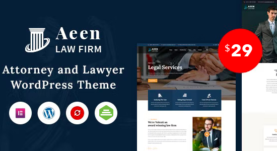 Aeen - Luật sư và Luật sư WordPress Theme