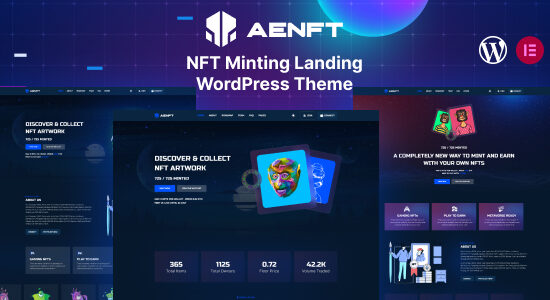 Aenft - Chủ đề WordPress của Bộ sưu tập đúc tiền NFT