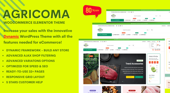 Agricoma - Organic Food Grocery WooCommerce Theme