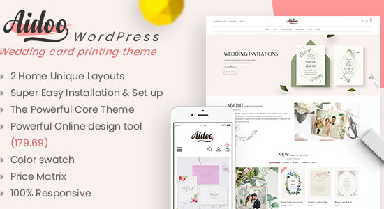 Aidoo - Chủ đề thiệp cưới WooC Commerce