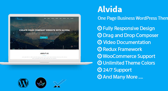 Alvida - Chủ đề WordPress kinh doanh một trang