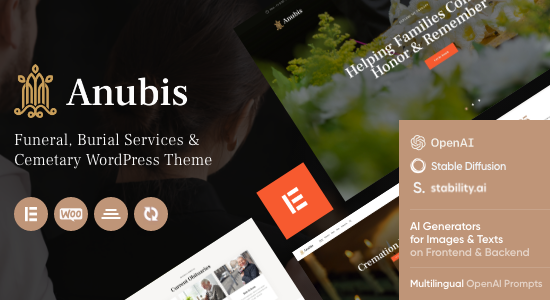 Anubis - Chủ đề WordPress về Dịch vụ Tang lễ & An táng