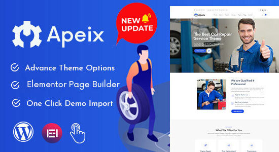 Apeix - Chủ đề WordPress Dịch vụ sửa chữa ô tô & thợ cơ khí ô tô