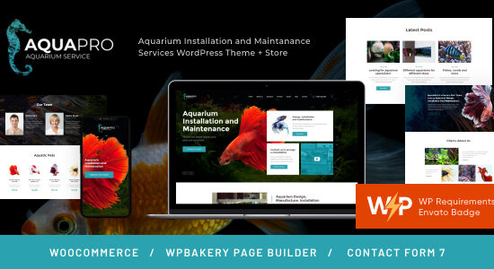 AquaPro | Dịch vụ thủy cung & bảo trì WordPress Theme + Store