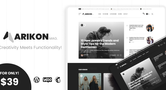 Arikon - Một chủ đề tạp chí và blog WordPress đáp ứng