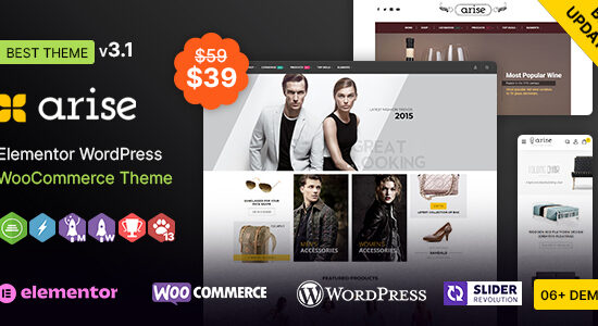 Arise WP - Chủ đề đáp ứng WooC Commerce đa năng