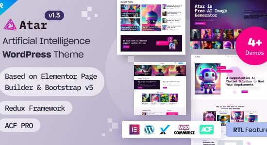 Atar - Chủ đề WordPress Elementor của Công ty khởi nghiệp AI