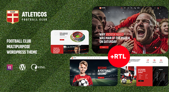 Atleticos - Chủ đề WordPress của Câu lạc bộ thể thao bóng đá & bóng đá + RTL