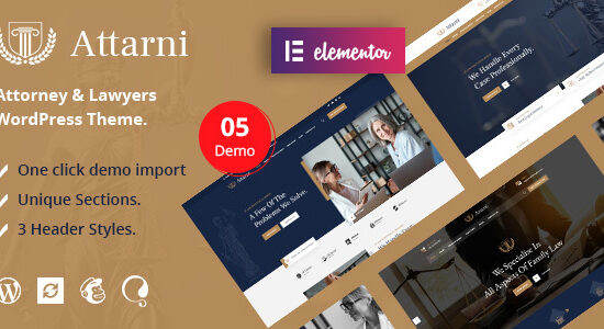 Attarni – Luật sư & Luật sư WordPress Theme