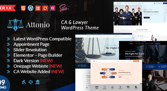 Attonio | Chủ đề WordPress Luật sư và CA Elementor