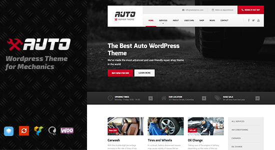 Auto - Chủ đề WordPress dành cho thợ cơ khí, đại lý ô tô và cửa hàng sửa chữa