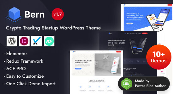Bern - Chủ đề WordPress của Elementor giao dịch tiền điện tử và chứng khoán