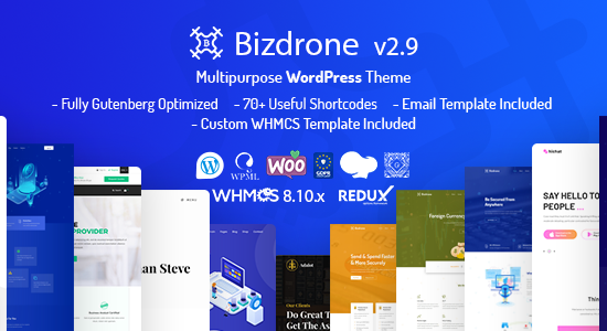 Bizdrone | Chủ đề WordPress về tiền điện tử ICO Landing & tiền điện tử với mẫu whmcs