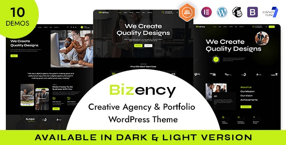 Bizency - Chủ đề WordPress cho Cơ quan sáng tạo & danh mục đầu tư