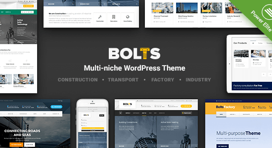 Bolts - Chủ đề WordPress về Xây dựng, Giao thông và Kinh doanh tương tự