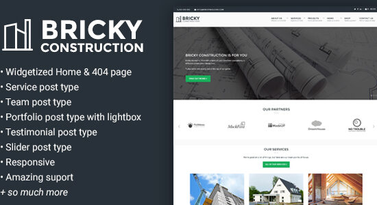 Bricky: Một chủ đề WordPress về Xây dựng & Xây dựng