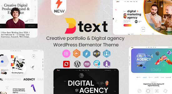 Btext - Creative Portfolio & Digital Agency WordPress Elementor Theme