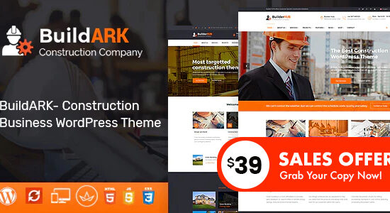 BuildARK- Chủ đề WordPress kinh doanh xây dựng