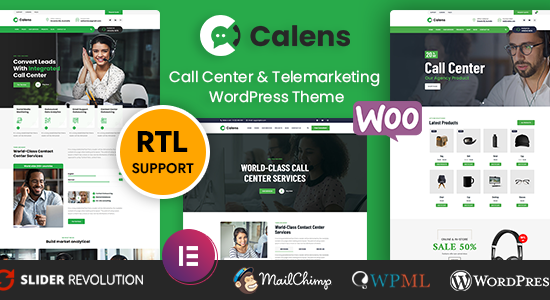 Calens - Chủ đề WordPress về dịch vụ trung tâm cuộc gọi