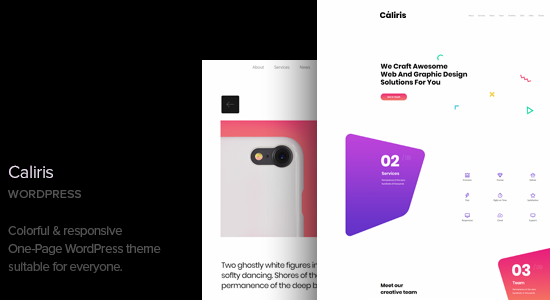 Caliris - Chủ đề WordPress một trang đáp ứng
