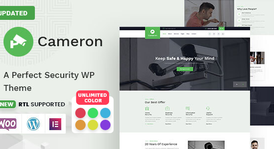 Cameron - Chủ đề WordPress tự động hóa nhà ở, camera quan sát & bảo mật + RTL