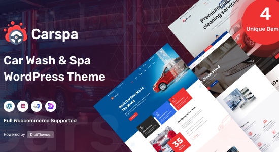 Carspa - Chủ đề WordPress rửa xe & làm sạch xe